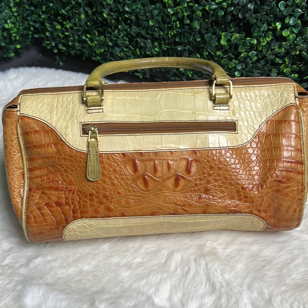Brahmin small satchel in tan/cream handbag pure - Picture 6 of 14